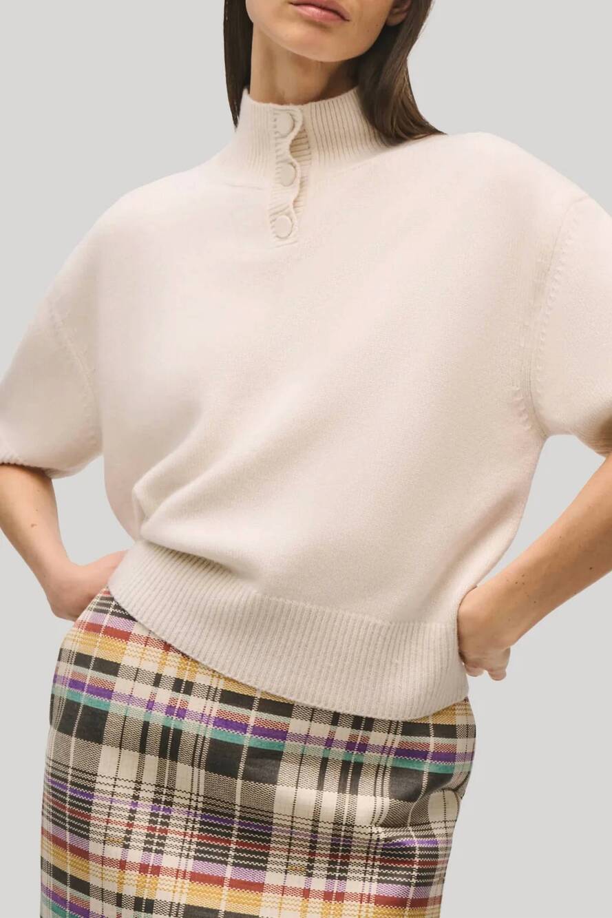 NEW BRANDON MAXWELL kinley sweater in ivory